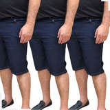 Kit 3 Bermuda Jeans Masculina Plus