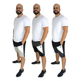 Kit 3 Bermudas Moda Esportiva Short Masculino Moletom Treino