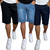 Kit 3 Bermudas Shorts Jeans Masculino