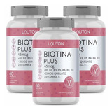 Kit 3 Biotina Plus + Vitaminas Lauton Nutrition 180 Cápsulas