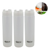 Kit 3 Bisnaga Invertida Profissional 710ml Ketchup Maionese