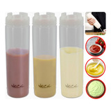 Kit 3 Bisnaga Invertida Profissional 710ml Molho Hamburguer
