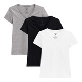 Kit 3 Blusa Baby Look Feminina Cotton Light Conforto Malwee