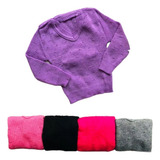 Kit 3 Blusa De Lã Infantil Manga Longa Moda Meninas Estilosa