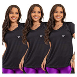 Kit 3 Blusa Feminina Fitness Dry Fit Camiseta Academia