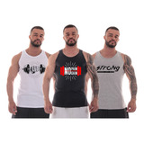 Kit 3 Blusa Regata Masculina Academia