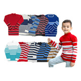 Kit 3 Blusas De Lã Infantil Juvenil Menino Inverno Tricot