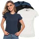 Kit 3 Blusas Femininas Camisetas T-shirt