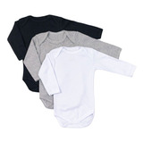 Kit 3 Bodies De Bebê Neutro Longo