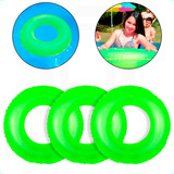 Kit 3 Boias Neon 76cm Grande Redonda Inflável Piscina Praia