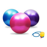 Kit 3 Bola Suiça Pilates Yoga Abdominal 55cm 65cm 75cm Bomba