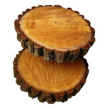 Kit 3 Bolachas Madeira Tronco De Árvore Para Decoração Decor