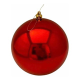 Kit 3 Bolas Bolinhas De Natal Vermelhas Lisas 10cm