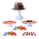 Kit 3 Boleiras + 3 Bandejas P/ Decoração E Doces - Premium 