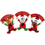 Kit 3 Boneco Neve Papai Noel Rena Natal Decoração Pendente