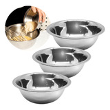 Kit 3 Bowl Tigela Aço Inox Brilhante Mixing Bacia Funda 20cm