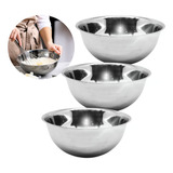 Kit 3 Bowl Tigela Aço Inox Brilhante Mixing Bacia Funda 24cm