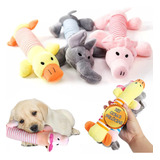 Kit 3 Brinquedo Bichinhos De Pelúcia P/ Cães Gatos C/ Apito