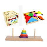 Kit 3 Brinquedo Pedagógico Torre De