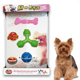 Kit 3 Brinquedos Mordedor Cachorros Pequenos Adulto Filhote