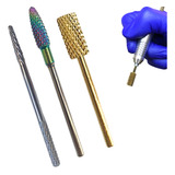 Kit 3 Brocas Tungstênio Profissional Unhas Gel Acrigel Fibra