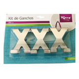 Kit 3 Cabides De Porta Gancho Multiuso Pendurar Bolsas Cor Cinza Claro