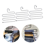 Kit 3 Cabides Metal Para 5 Calças Saias Bermuda Roupas Em S