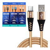 Kit 3 Cabos Carregador Rápido Celular 2 Metros Usb Tipo C 