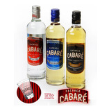 Kit 3 Cachaças Cabaré Prata + Ouro + Amburana + Copo Cabaré