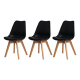 Kit 3 Cadeira Eames Wood Saarinen