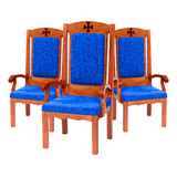 Kit 3 Cadeiras Sacerdote Padre Santíssimo De Madeira Maciça