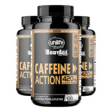 Kit 3 Cafeína Caffeine Action 420mg Unilife 120 Cápsulas