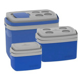 Kit 3 Caixa Térmica 32, 12, 5 Litros Cooler Soprano Cores