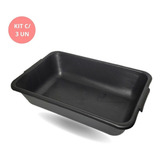 Kit 3 Caixas Bandeja Multiuso Obra Argamassa Resistente