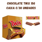 Kit 3 Caixas Chocolate Twix 15g C/ 30und. Caramelo Choc.