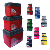 Kit 3 Caixas Térmicas 30l/15l/7,5l Cooler