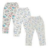 Kit 3 Calça Culote Bebê Estampado Vira Pé Menino E Menina