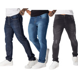 Kit 3 Calça Jeans Masculina Slim Lycra Aky Jeans