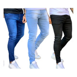 Kit 3 Calça Jeans Skinny Masculina Com Lycra Promoçao
