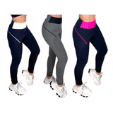 Kit 3 Calça Legging Fitness Cintura Alta Tapa Bumbum Academi