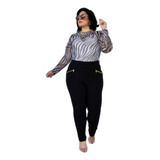 Kit 3 Calça Legging Montaria Gorgurão Feminina/plus Size