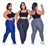 Kit 3 Calça Legging Suplex Plus Size G1 G2 G3 Atacado Oferta