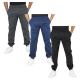 Kit 3 Calça Moletom Adulto Helanca Frio Neutra Promoção Lisa