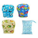 Kit 3 Calça Sunga Natação Piscina Bebê Dry-fit + Bolsa Roupa