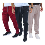 Kit 3 Calça Tactel Cabo 30 Reforçado Masculina Academia Spor