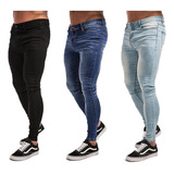 Kit 3 Calças Jeans Masculina Skinny