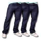 Kit 3 Calças Jeans Tradicional Reforçada