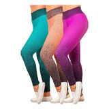 Kit 3 Calças Legging Fitness Academia Ginástica Esporte