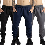 Kit 3 Calças Tactel Jogger Skinny Punho Barra 2 Bolsos 016