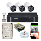 Kit 3 Câmeras Intelbras Multi Hd G4 720p Dvr 4 Ch Mhdx 1004